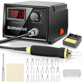 BURNNOVE Brandmalerei Set mit Digitalanzeige 100℃-750℃ Einstellbare Temperatur 21-teilig Spitzen Brandmalkolben für Holz, Leder und Kürbis Holzschnitt
