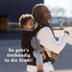 Beco Toddler Babytrage & Kindertrage (9-27 kg) - 100% Baumwoll Trage Kleinkind, Leicht & Atmungsaktiv, Hüftfreundlich mit 2 Tragepositionen: Bauchtrage & Rückentrage (Schwarz)