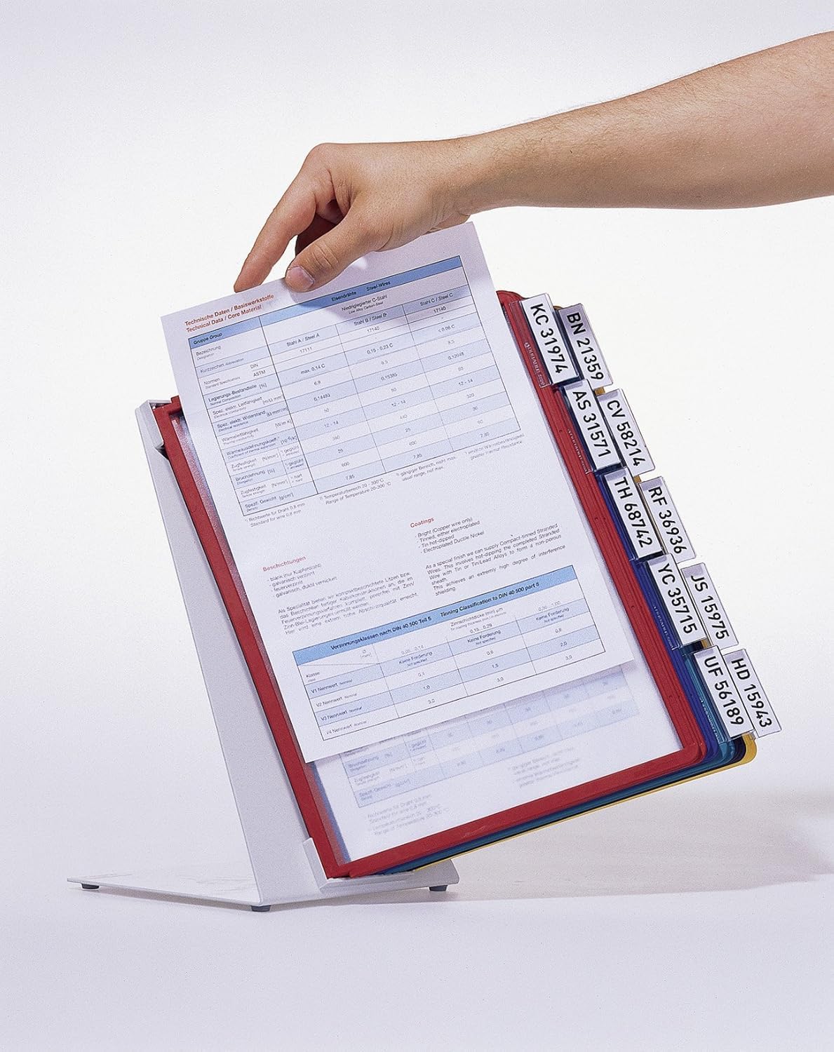 Durable Tisch-Sichttafelsystem (Vario Table 10, mit 10 Sichttafeln A4) mehrfarbig, 557000