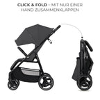Kinderkraft TRIG 3 Kinderwagen, Kinderbuggy, Liegewagen, Sportwagen, Buggy, Zusammenklappen, Breite und tiefe Sitz, mit Liegeposition, 4 Rad Dämpfung, Große Dach, 5-Punkt-Gurt, bis zu 25 kg, Grau