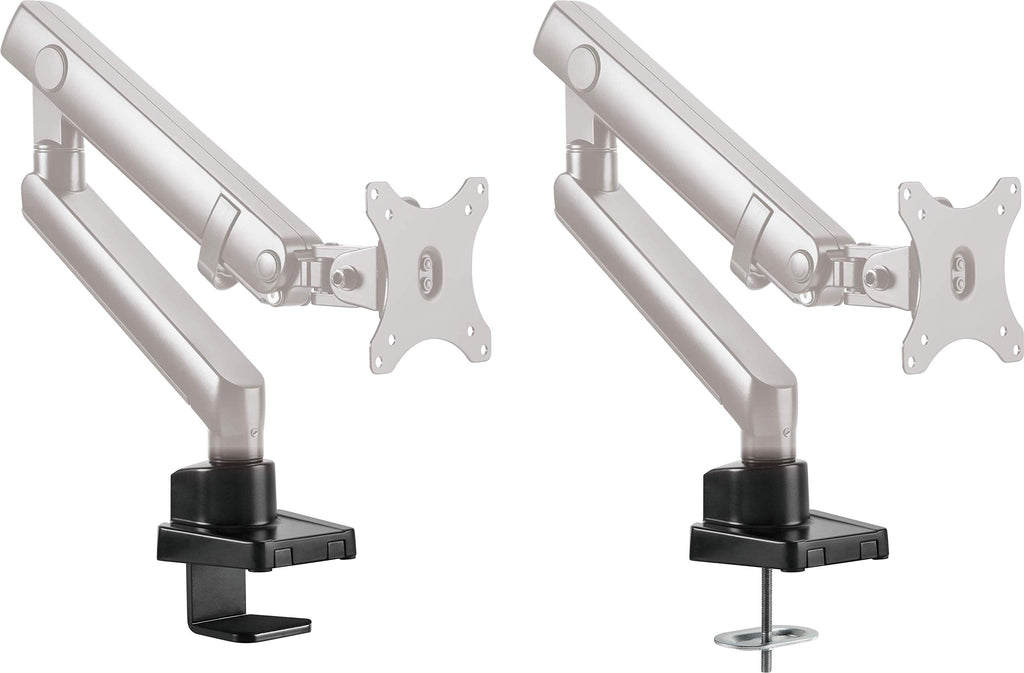 ICY BOX Monitor Halterung für 1 Monitor bis 32 Zoll (bis 8kg, VESA 75x75/100x100), Monitorständer aus Stahl, Schwenk-& Neigbar, Befestigung auf Tischplatte/Tischkante, IB-MS313-T, Schwarz