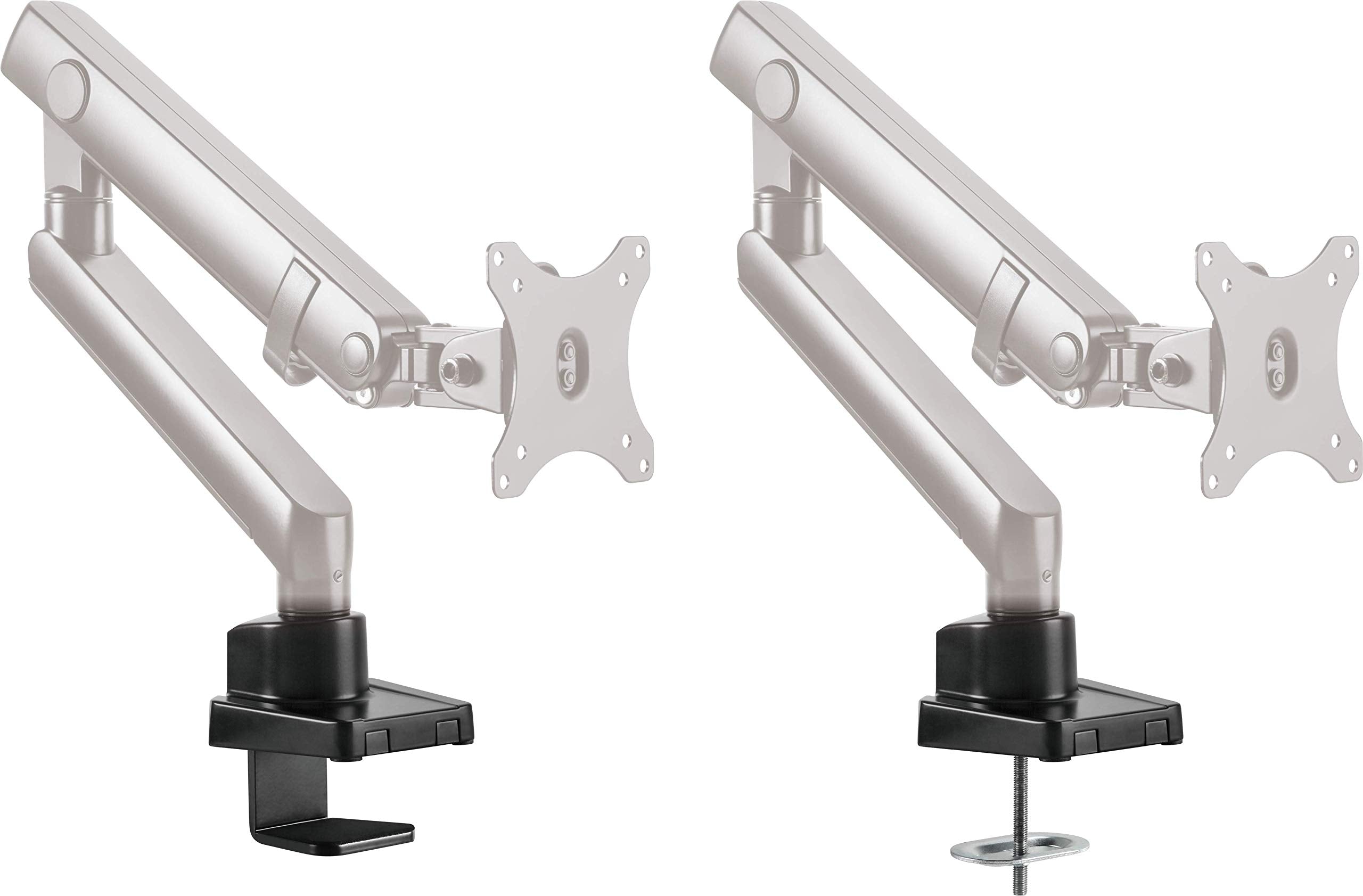 ICY BOX Monitor Halterung für 1 Monitor bis 32 Zoll (bis 8kg, VESA 75x75/100x100), Monitorständer aus Stahl, Schwenk-& Neigbar, Befestigung auf Tischplatte/Tischkante, IB-MS313-T, Schwarz