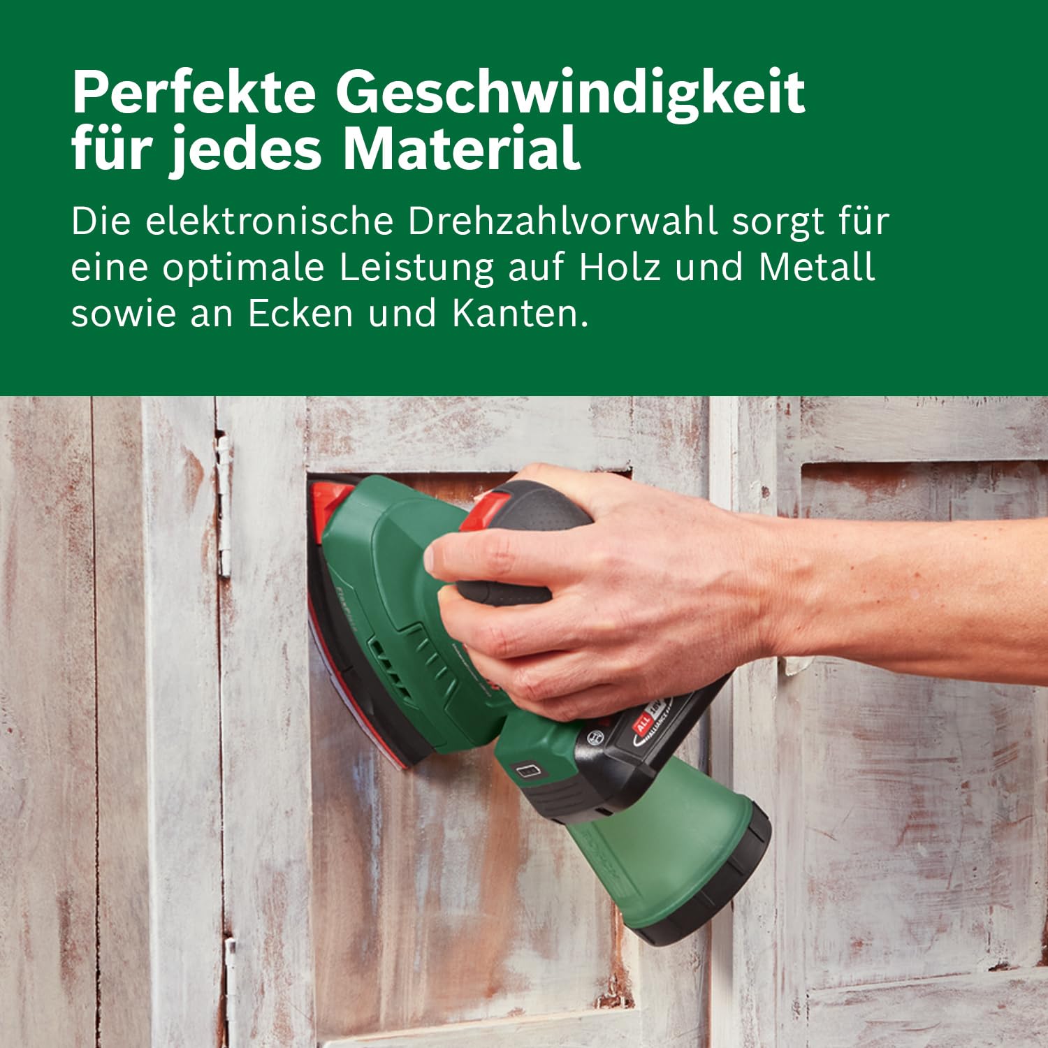 Bosch Akku-Schleifer UniversalSander 18V-10 (ohne Akku; 18 Volt System; für die DIY-Holzbearbeitung; 32x Schleifpapier; im Karton) – Amazon Edition