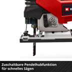 Einhell Professional Akku-Stichsäge TP-JS 18/135 Li BL Power X-Change (18 V, 135 mm Schnitttiefe in Holz, 26 mm Hubhöhe, Brushless, inkl. Sägeblatt, ohne Akku und Ladegerät)