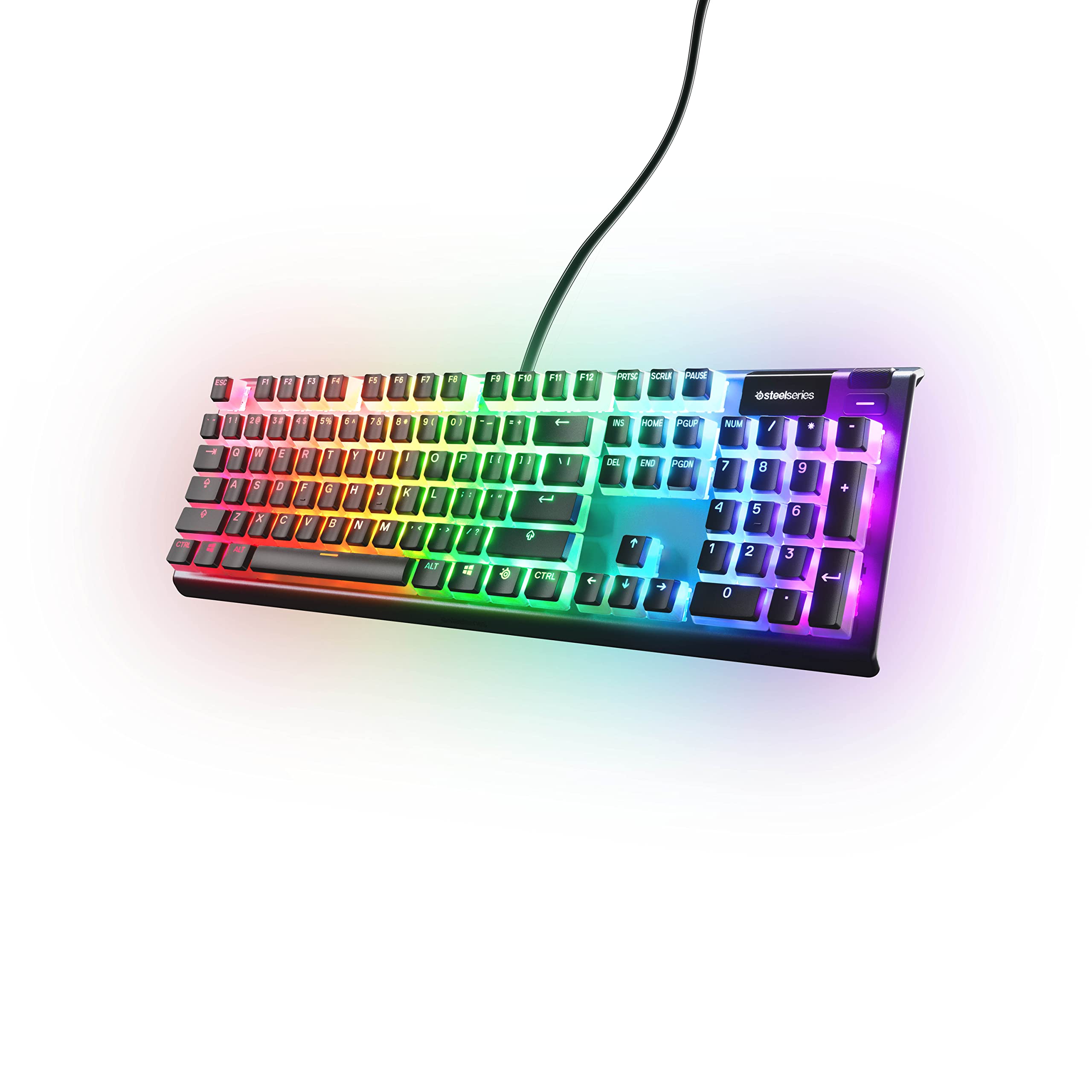 SteelSeries PrismCaps – Double-Shot-Tastenset mit „Pudding“-Optik – Kompatibilität mit allen gängigen mechanischen Tastaturen – MX-Stößel – Schwarz (Deutsches Tastaturlayout)