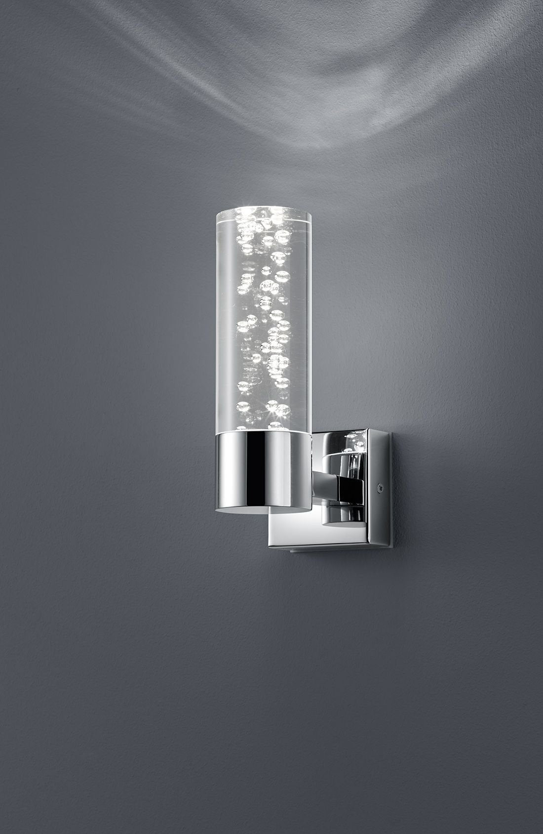 Trio Leuchten LED Bad Wandleuchte Bolsa 282410106, Chrom, Acryl klar mit Bubbles, 3.2 Watt