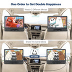 DESOBRY DVD Player Auto 2 bildschirme 12" mit 1080P HDMI Eingang, Auto Fernseher Spielt Matisch Den Gleichen Oder Zwei Verschiedene Filme AB, 5 Stunden Wiederaufladbare Batterie, Unterstützung USB