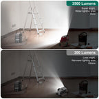 HYCHIKA LED Baustrahler 30W, Baustellen Strahler 3500 LM 6500K kaltweiß, IP65 Wasserdicht, Tragbare Arbeitsleuchte, Arbeitsbeleuchtung mit 2m Netzkabel und Stecker