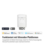 Eve Thermo (Matter) 4er Pack: Smartes Heizkörperthermostat, LED-Display mit Touch-Bedienfeld, Heizkosten sparen, Apple Home, Amazon Alexa, Samsung SmartThings, Google Home, Ben. Thread Border Router