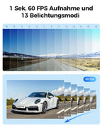 AZDOME Dashcam Auto Vorne Hinten 4K/2,5K GPS WiFi Dash Cam Auto mit Starvis, 64GB SD Karte, Auto Kamera, Parküberwachung, Super Nachtsicht, WDR, 170° Weitwinkel, G-Sensor, Loop-Aufnahme, GS63H Pro