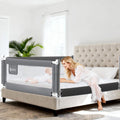 Bettgitter 140cm, Kinderbettgitter Babybettgitter Rausfallschutz für Kinder Baby - Grau 1 Seite