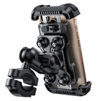 Lamicall Motorrad Handyhalterung Fahrrad Handyhalter - [720° Drehbarer Metall-Arm] Doppelte Vibrationsgedämpft Handy Halterung Motorrad, Diebstahlsicher Lenker Motorradhalterung für iPhone 17/16/15/14