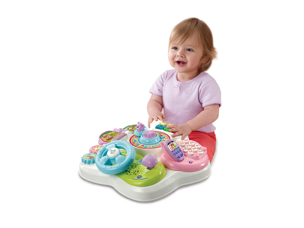 Vtech Baby Abenteuer Spieltisch pink – Bunter Babyspieltisch mit 6 Spielfeldern und interaktiven Elementen – Farben, Zahlen, Tiere, Musik und Formen spielerisch Lernen – Für Kinder von 12-36 Monaten