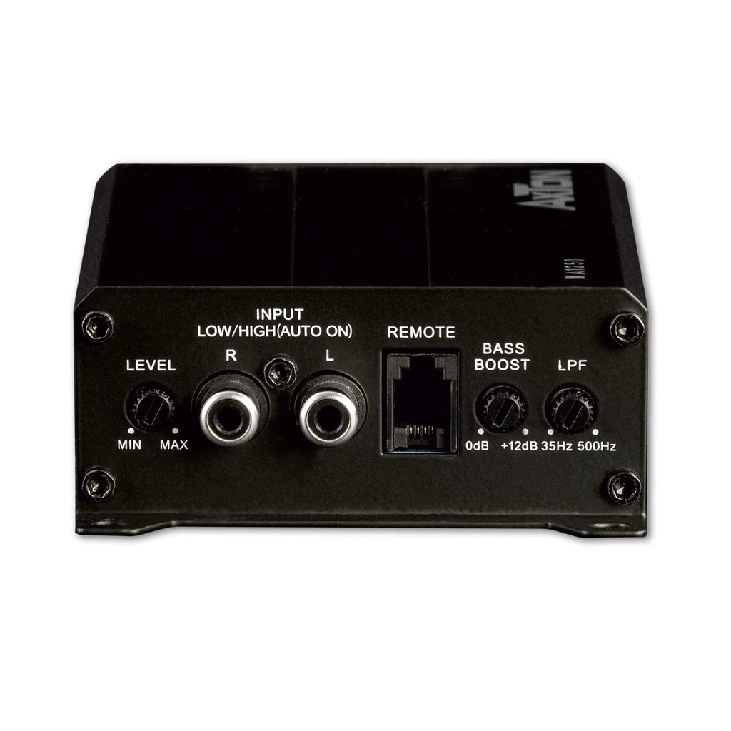 AXTON A1250 – ultra kompakter digitaler Mono Verstärker für Autos und Reisemobile, Mini 1-Kanal Bass Endstufe mit High-Level Eingang, Class-D Amp, 2 Ohm stabil, 1 x 150 Watt