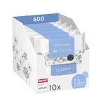 LILLYDOO Baby Feuchttücher mit 99% Wasser, 600 Stück (10 x 60), 100% plastikfreies Tuch, ohne Parfüme & mild wie Watte und Wasser