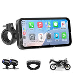 Carpuride W603D, 6,3-Zoll Motorrad-GPS-Carplay-Bildschirm, Kabelloses CarPlay und Android Auto für Moto, mit Doppelkameras, Fernbedienung, IP67 Wasserdichtem, BT Aduio, Loop-Aufnahme
