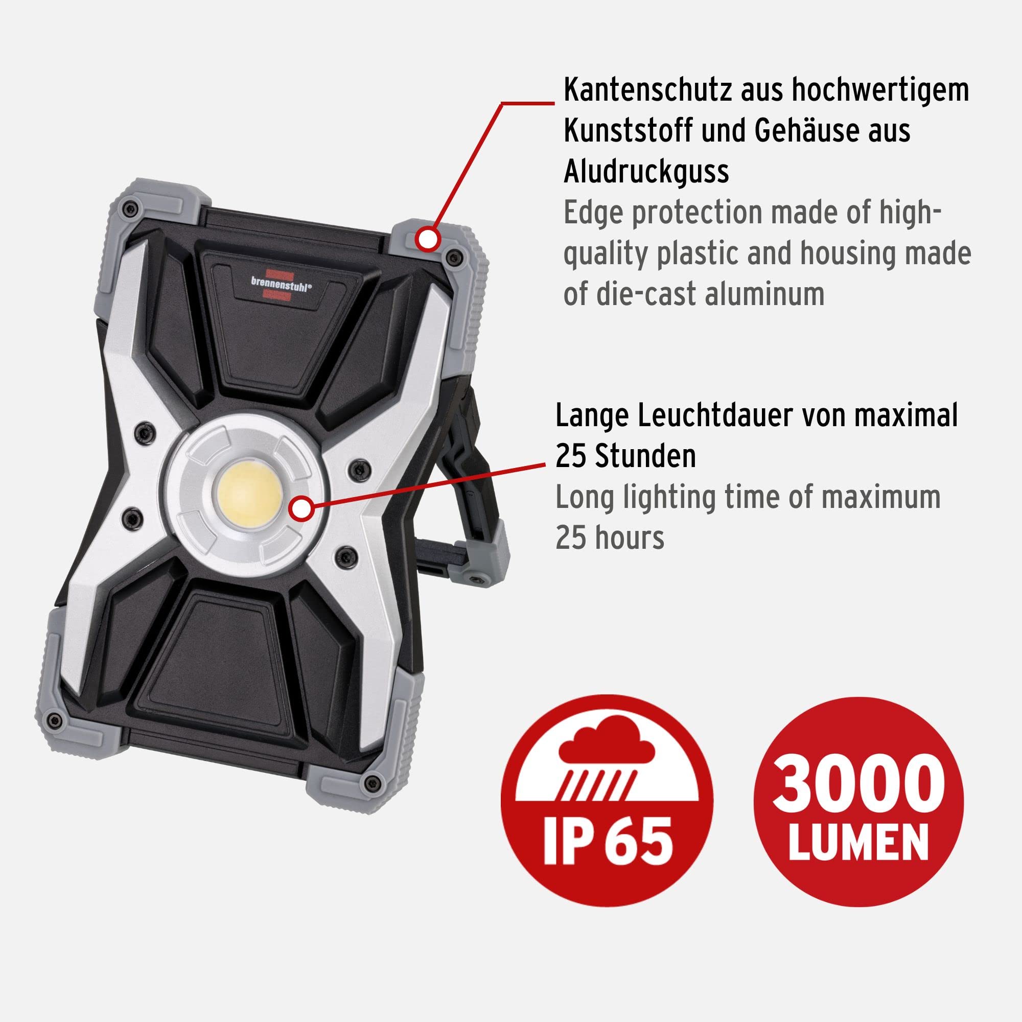Brennenstuhl Mobiler LED Akku Strahler RUFUS 3000 MA, 3000lm, IP65-1173110100