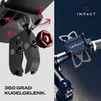 Impact® Pro Mount 360° Handyhalterung Fahrrad mit Universal Halterung - Handyhalter [Smartphone KOMPATIBEL 4 bis 7 Zoll] - Handyhalterung für Fahrrad Lenker mit Kugelgelenk & Sicherheitsgummi