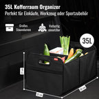 achilles Auto Kofferraum Organizer XL – Kofferraumtasche XL mit viel Stauraum – Geräumige & Pflegeleichte Faltbox – Auto Zubehör Innenraum Organizer – Stabiler Boden & Tragegriff – Schwarz
