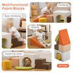 BanaSuper Schaumstoff-Kletterblöcke für Kinder, Schaumstoff Bausteine XXL, EN71-zertifiziert & rutschfest, Kinder Montessori Spielzeug, Waschbare Hülle für Indoor-Spaß, Baby Soft Playset(Bunt)