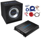 Crunch CBP1000 Bass Pack für Auto mit 30cm Subwoofer 4-K Verstärker & Kabel-Kit - 300mm Subwoofer im Gehäuse