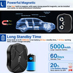 GPS Tracker 4G Auto 5000mAh 40 Tage Standby Locator 4G GPS Tracker für Fahrzeuge Versteckter magnetischer Wasserdicht Magnet mit freies Web APP GPS Gerät für Auto, Motorrad, LKW, Boot