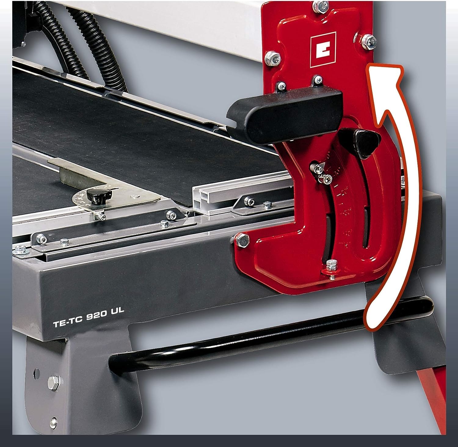 Einhell 4301220 radial-Fliesenschneidmaschine TE-TC 920 Ul (Lange Schnittlängen, Laser als Optische Schnitthilfe, schwenkbares Sägeblatt, höhenverstellbar), 900 W, 240 V