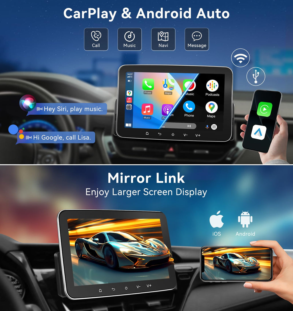 PORMIDO Autoradio mit Bildschirm DAB+, 7 Zoll 1 Din Android 13 Apple CarPlay Android Auto Touch Screen Display, Wireless Car Play Radio mit Bluetooth WiFi Navi MirrorLink FM RDS GPS SWC USB EQ