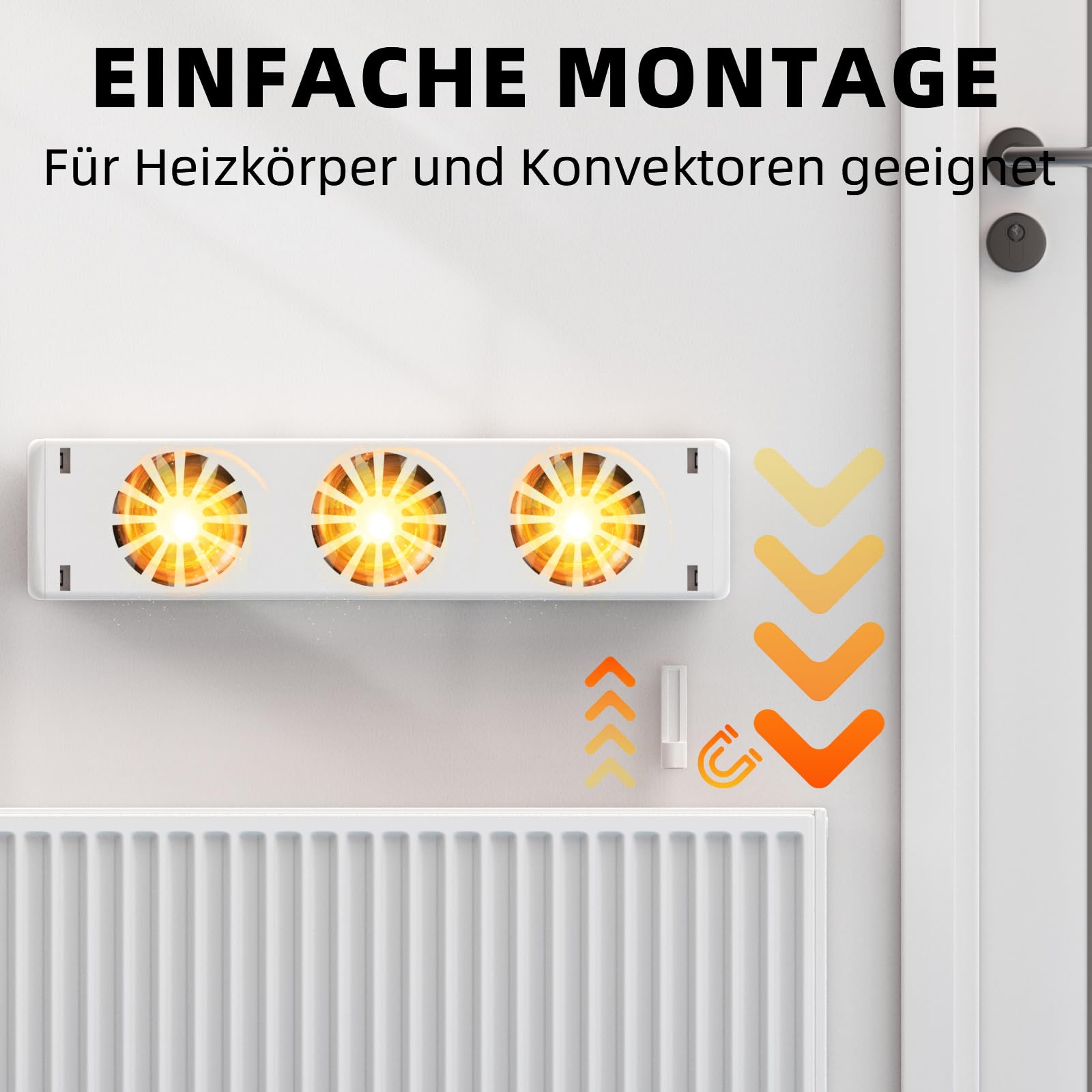 Heizkörper Ventilator, Mono Set Smartes Heizgebläse für Heizungen, Energieeffizienter Heizungsventilator, Intelligenter Heizkörperverstärker Erhöhen die Effizienz der Heizung und Sparen Energie