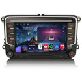 Erisin Qualcomm 8GB+128GB 8-Kern Android 14 Autoradio mit navi für VW Golf 5 6 T5 Caddy Polo Passat B6 Touran Skoda Seat Tiguan, 7" 2 Din Bluetooth Radio mit CarPlay Android Auto DAB+ WiFi IPS Canbus