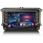 Erisin Qualcomm 8GB+128GB 8-Kern Android 14 Autoradio mit navi für VW Golf 5 6 T5 Caddy Polo Passat B6 Touran Skoda Seat Tiguan, 7" 2 Din Bluetooth Radio mit CarPlay Android Auto DAB+ WiFi IPS Canbus
