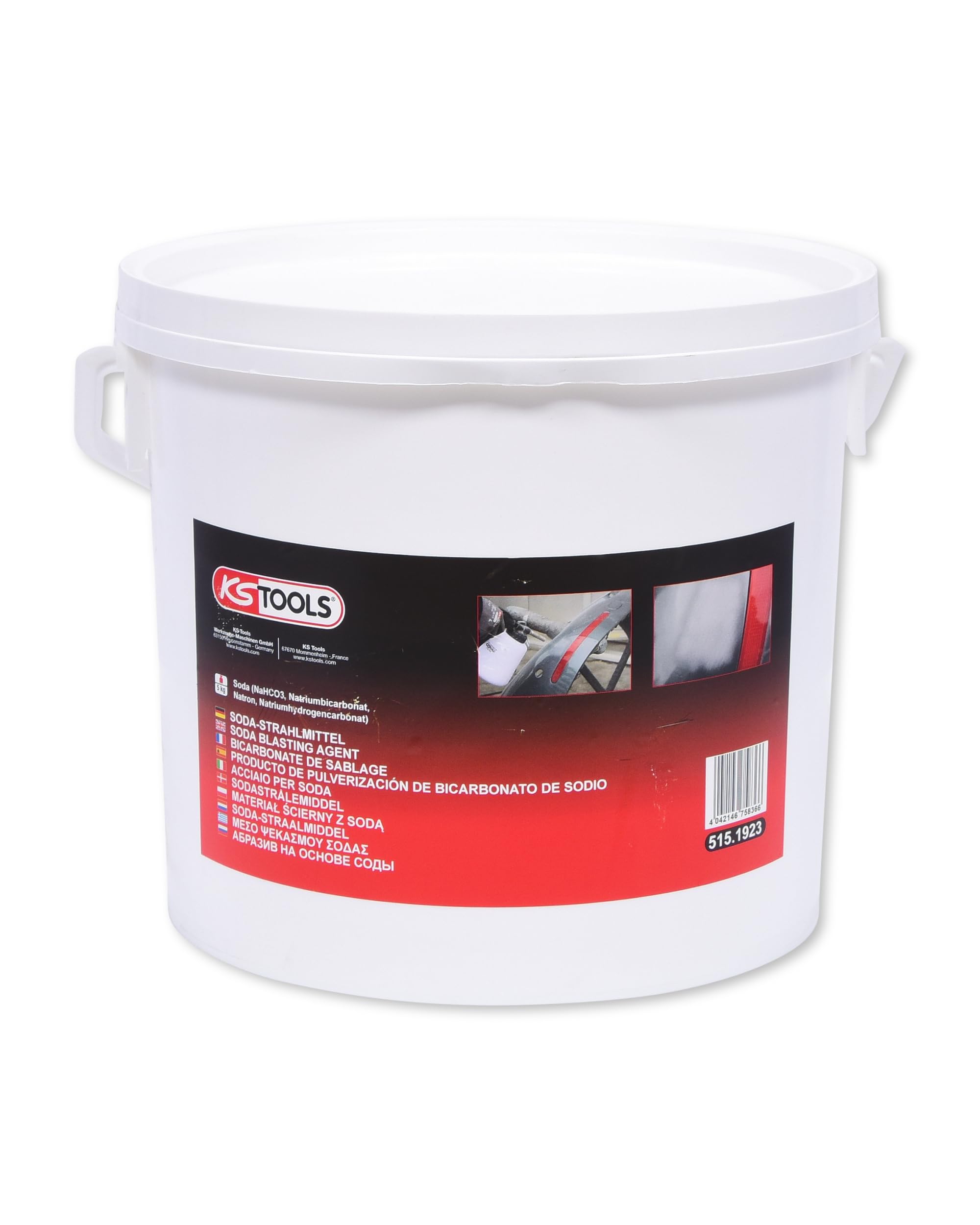 KS Tools Soda Strahlmittel 5 kg 515.1923 I < 0,5 mm Siebfraktion I Umweltfreundliches Reinigungsmittel mit Natron zum Reinigen und Entfernen von Farben oder Lacken