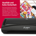 Olympia A 230 Laminierset 4-in-1 | Heiß- und Kaltlaminierung | Laminiergerät mit Eckenrunder, Papierschneider & Laminierfolien | Blasenfreies Laminieren | Überhitzungsschutz | Laminiergerät A4