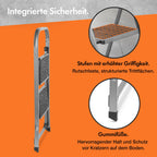 VonHaus Trittleiter 2 Stufen Klappbar - Treppenleiter mit Anti-Rutsch-Füßen, Einfache Aufbewahrung, Belastbar bis 150kg - Hochwertige, Robuste Stahl Stahlleiter für Heimwerker- und Gartenprojekte