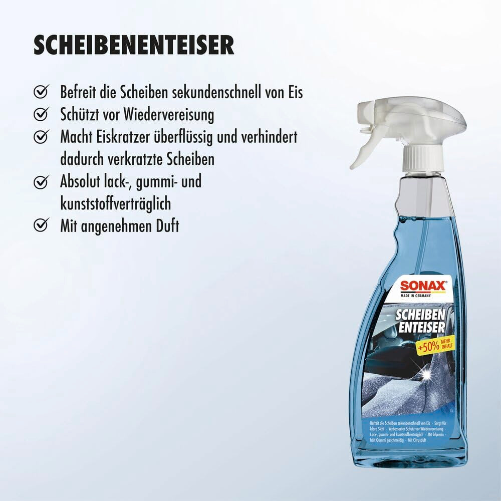SONAX ScheibenEnteiser (750 ml) sekundenschnelles enteisen von Scheiben ohne kratzen und eine rundum klare Sicht im Winter | Art-Nr. 03314410