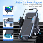 Blukar Handyhalterung Auto, Handyhalter für Autos Lüftung mit Upgraded Stabilere Version & EIN-Knopf-Release, 360° Drehbar KFZ Autohalterung für iPhone, Galaxy und Andere Android Smartphone