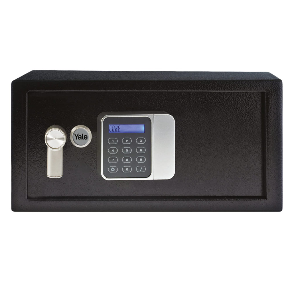 Yale Elektronischer Gäste-Tresor Laptop YLG/200/DB2 Schwarz – 24 L – PIN Code 3–6 Stellen – LCD Display – Auto Sperre – Teppichboden – Befestigung an Wand oder Boden – 200×430×350 mm