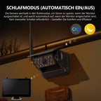 eRapta 2 Magnetische Solar Rückfahrkamera kabellos: 12000mAh Akku, 7'' 1080P Touchscreen IPS-Monitor, 1 Min DIY Installation, IP69K wasserdichte Rückfahrkamera für Wohnmobil Wohnwagen Anhänger LKW