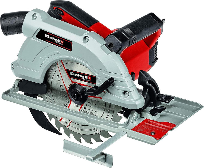 Einhell Handkreissäge TE-CS 190/1 500 W, 5.500 min-1, werkzeuglose Einstellung, Großer Griffbügel, Alu-Sägetisch, Spindelarretierung, inkl. Hartmetall-Sägeblatt)