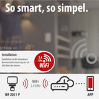 Brennenstuhl Connect WiFi LED Strahler WF 2051 P (24W, 2800lm, IP54, diverse Lichtfunktionen über App einstellbar, Außenstrahler zur Wandmontage mit Bewegungsmelder)