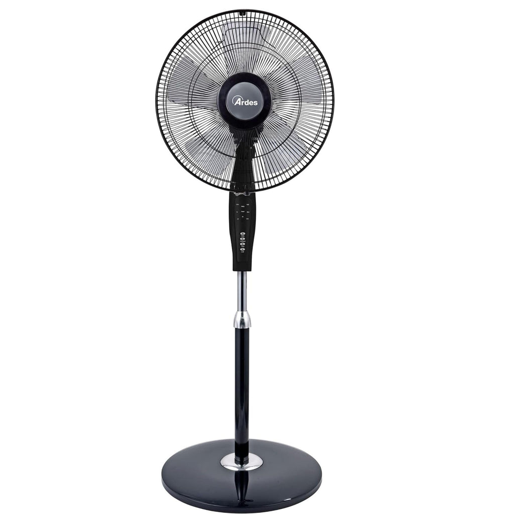 ARDES - AR5S40PBR Standventilator, mit Fernbedienung und Timer, leise und leistungsstark, 5 Flügel, 40 cm, oszillierend, mit verstellbarer Höhe und Neigung, 3 Geschwindigkeitsstufen