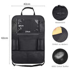 BillyBath 1 Stück Rückenlehnenschutz Auto Kinder mit 10 Zoll iPad/Tablet-Tasche, 600D Oxford Stoff Wasserdicht Autositz Rücksitz Organizer Autositzschoner Rückenlehne, Schwarz