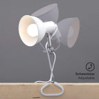 BRILONER - Schreibtischlampe mit Kabelschalter, schwenkbar, E14 Fassung, max. 8 Watt, Klemmlampe, Klemmleuchte, Nachttischlampe, Leselicht Kinder, Bürolampe, Leselampe Bett, 30,5x11x13 cm, Weiß
