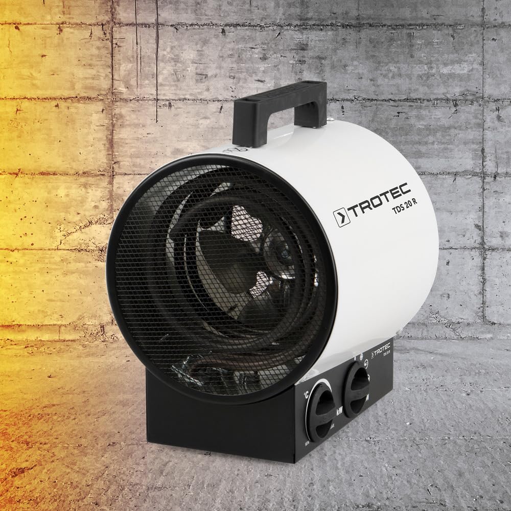 TROTEC Bauheizer TDS 20 R – Heizleistung 1,5 kW / 3 kW – Elektroheizer Luftmenge 411 m³/h – Heizlüfter für große Räume