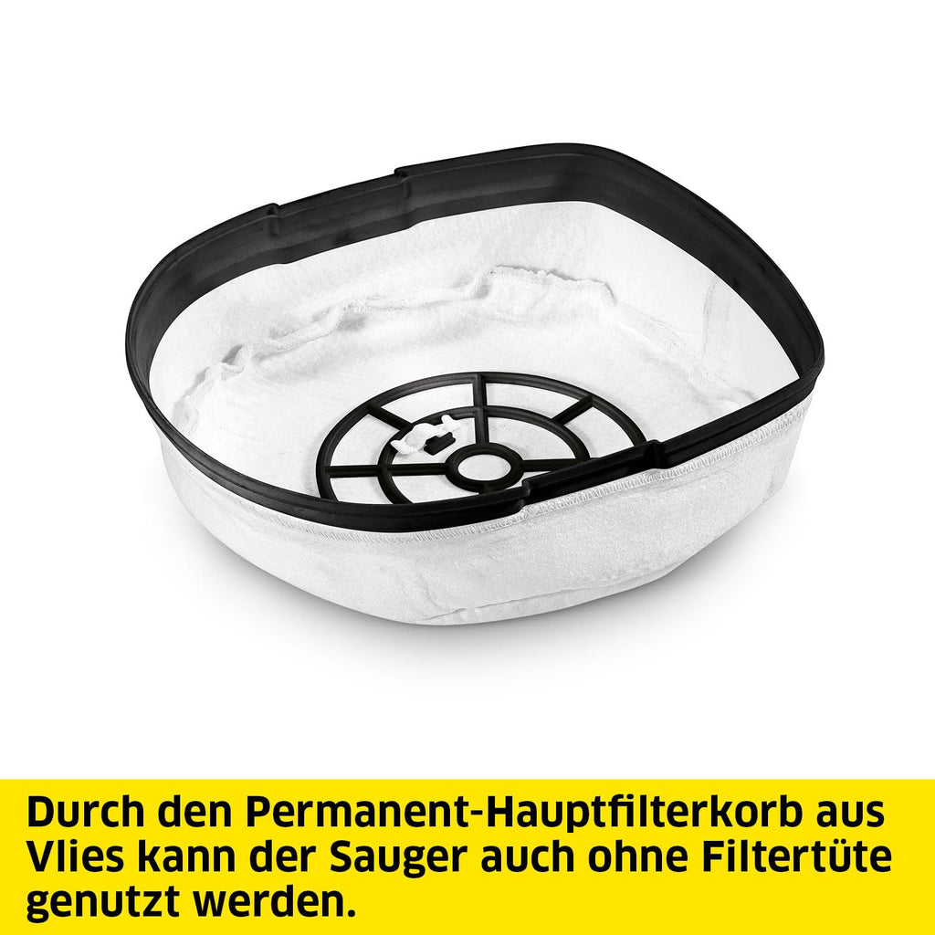 Kärcher Sauger T 7/1 Classic, Sauger für Textil- und Hartböden, Behälter: 7 l, Leistung: 850 W, Schalldruckpegel: 62 db(A), Gewicht: 3,5 kg, Kabel: 7,5 m, Permanent-Filterkorb