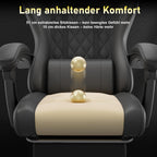 JUMMICO Gaming Stuhl, Schreibtischstuhl mit Massagefunktion,Bürostuhl Ergonomisch mit Fußstütze,150 kg, Schwarz