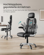 SONGMICS Bürostuhl, Gaming-Stuhl, verstellbare Kopfstütze, Wippfunktion, Schreibtischstuhl, verstellbare Armlehnen, Universalrollen, höhenverstellbar, tintenschwarz OBG65BK