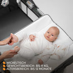 Lionelo Sven Plus 4 in 1 Baby Bett ab Geburt bis 15 kg Wickelauflage Moskitonetz luftige Seitenwände mit Seiteneingang Tragetasche zusammenklappbar