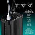Odoga Wechselrichter 12V auf 230V – 300 W Spannungswandler, Stromwandler mit 3A USB-C und USB-A Anschluss, Inverter 12V 220V, Auto Steckdose, Laden Sie Ihr Laptop, iPad, iPhone, Tablet Und Mehr