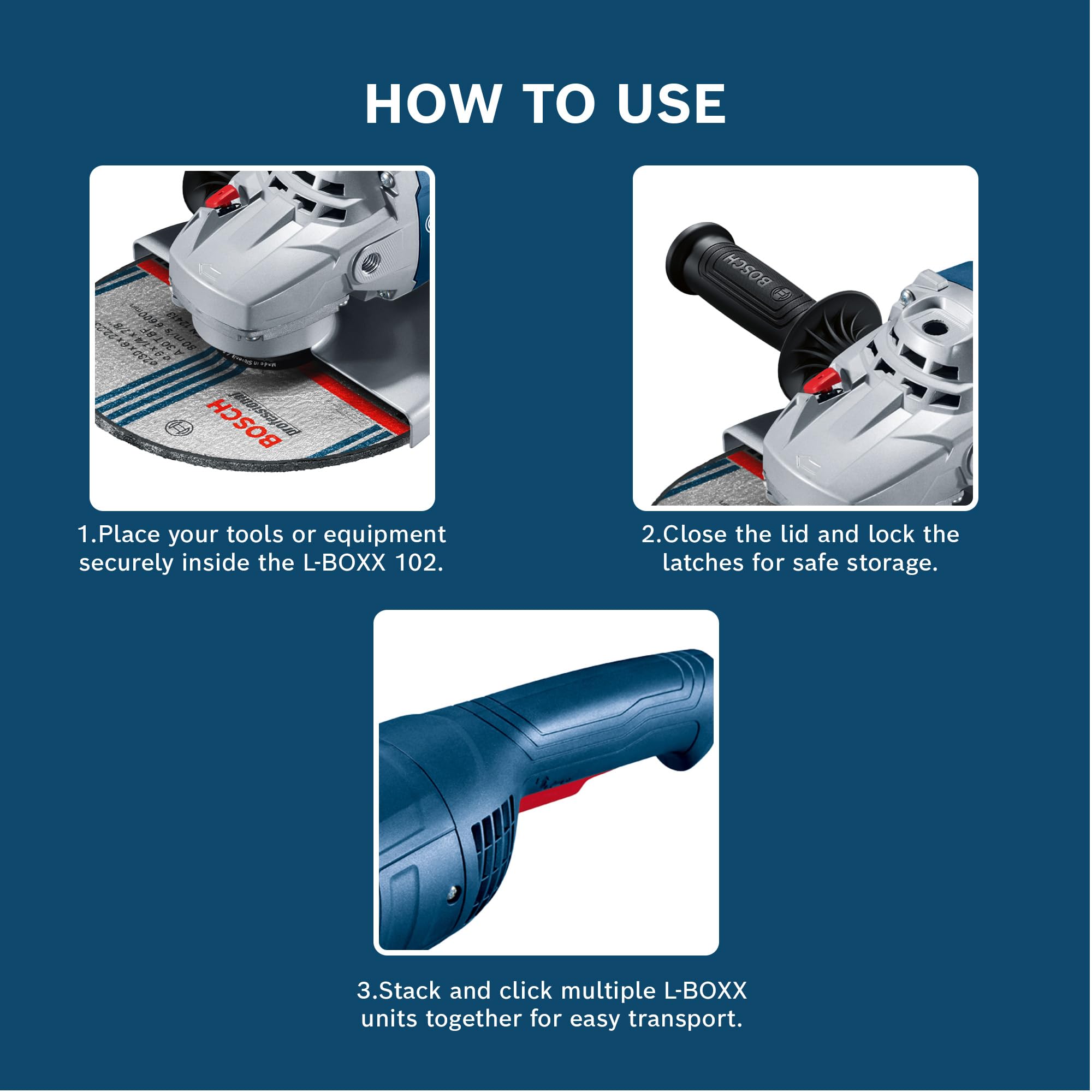 Bosch Professional Handwerkoffersystem L-BOXX 102 (Belastbarkeit bis 100 kg, eine Traglast bis 25 kg und eine Zugfestigkeit von 50 kg, Material: ABS Plastik, PA6 Kunststoff)